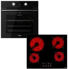 Teka HLB 8510 P + TBC 64010 TTC Φούρνος άνω Πάγκου 70lt με Κεραμικές Εστίες Π59.5εκ. Μαύρος